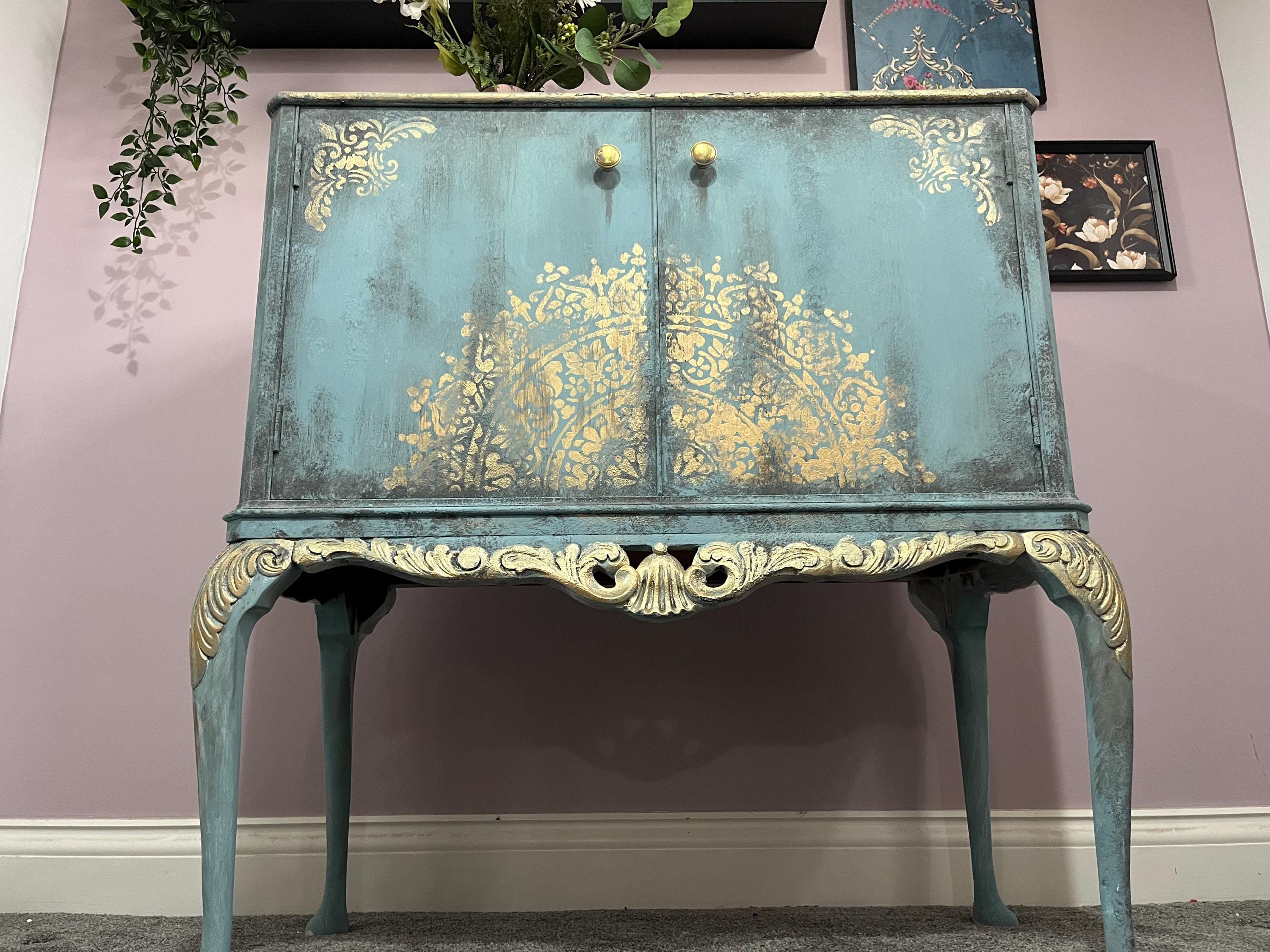 Upcycled Queen Anne Oriental Cocktail Cabinet
