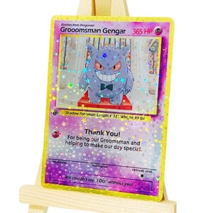 Pokemon Groomsman Gengar carte à collectionner anniversaire de mariage proposition d'invitation cadeau joyeux anniversaire Noël JCC demoiselle d'honneur garçon/petite amie