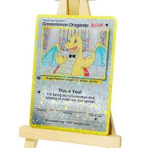 Pokemon garçon d'honneur dragonite carte à collectionner anniversaire de mariage proposition d'invitation cadeau joyeux anniversaire Noël JCC demoiselle d'honneur garçon/petite amie