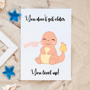 Pokemon Salamèche A5 carte de voeux de haute qualité joyeux anniversaire Invitation anniversaire fête des pères mariage cadeau de fiançailles Merch chemise en peluche