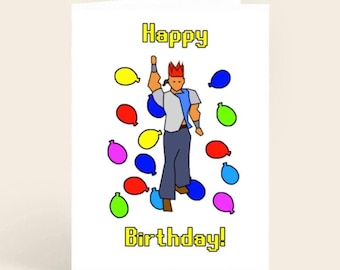 RuneScape Party Hat Baloon Greeting Card OSRS 3 Birthday Anniversary Christmas Invitation Valentine SVG Gift Shirt Merch OldSchool Pin Plush