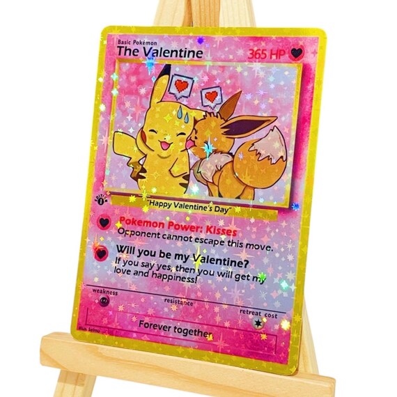 Pokemon The Valentine Card Pikachu Eevee Wedding Proposal Anniversary Invitation Gift Birthday Present Engagement Christmas Personalized