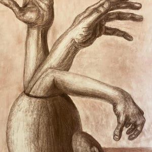 Original Conte Crayon Drawing