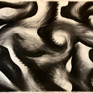 Large Original Figurative Charcoal Drawing