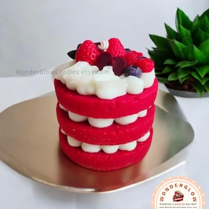 Bougies parfumées pour gâteau - Desserts faits main au soja et à la cire d&#39;abeille - Idéal pour des cadeaux d&#39;anniversaire, des cadeaux de mariage ou une belle décoration d&#39;intérieur