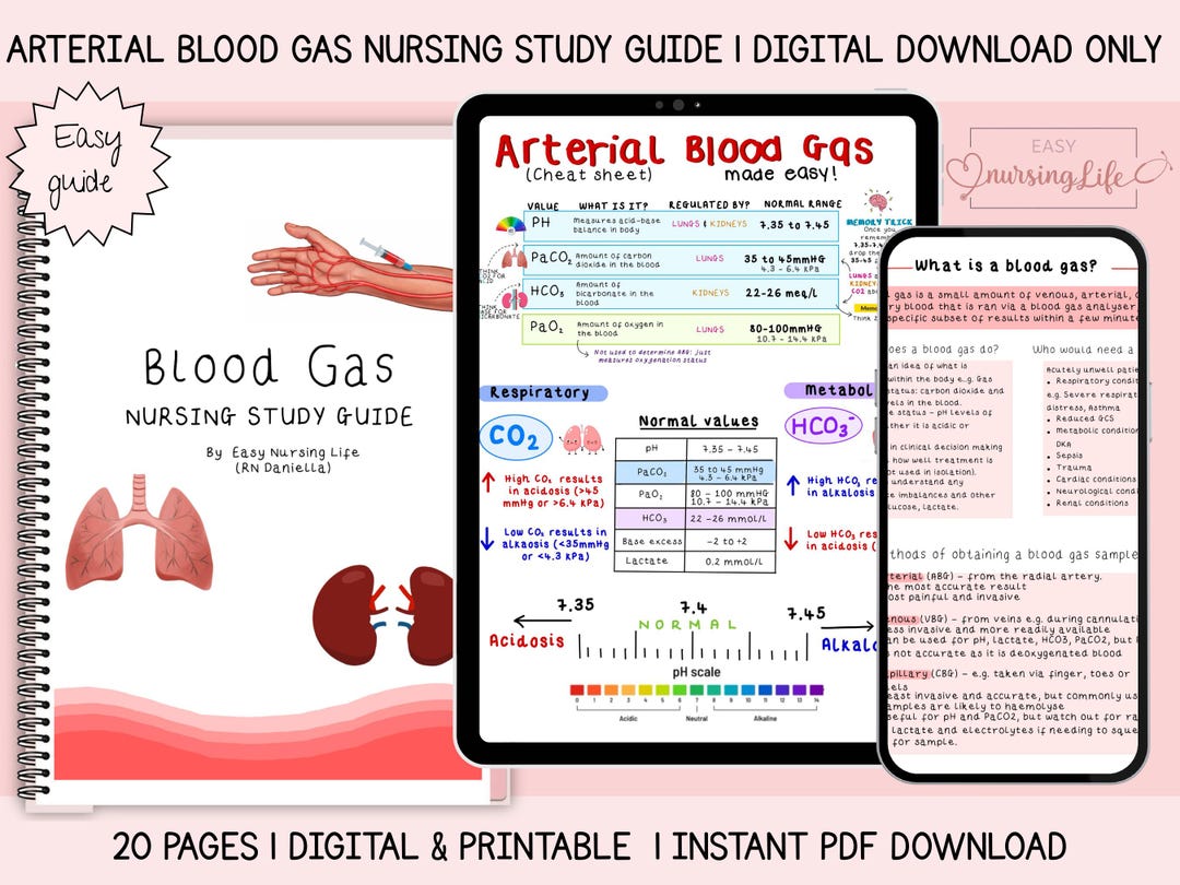 ABG Arterial Blood Gas Interpretation Study Guide for [student] Nurses ...