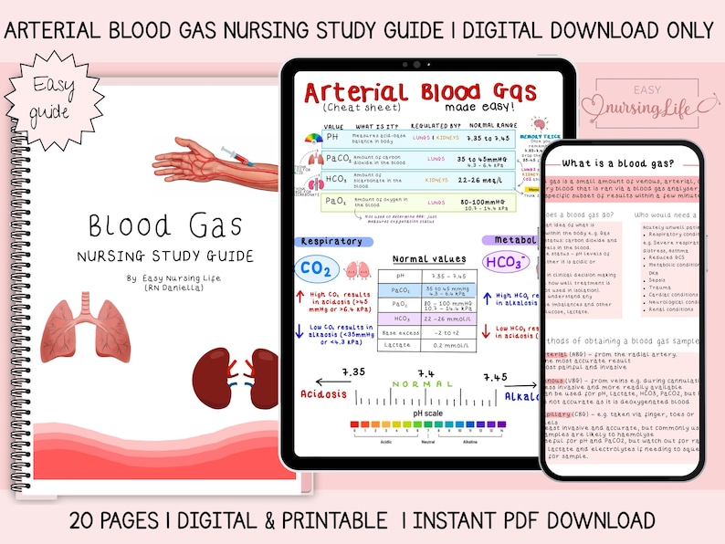 ABG Arterial Blood Gas Interpretation Study Guide for [student] Nurses ...