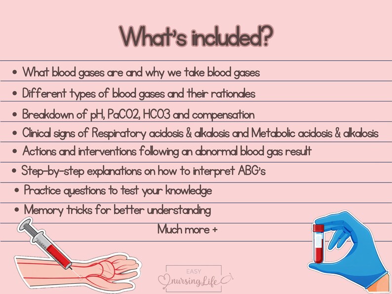 ABG Arterial Blood Gas Interpretation Study Guide for [student] Nurses ...