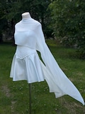 Bridal Scarf Long Ivory Chiffon, Wedding Scarf Veil Alternative, Bridal Shawl, Soft Bridal Wrap for Bride product logo