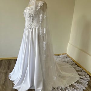 Bridal Corset Set with Skirt and Veil • Satin Wedding Dress Separates • Lace Beaded Corset • Custom Bridal Look