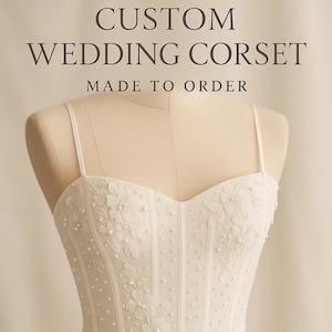 Custom Wedding Corset with Lace Appliqués | Handmade to Your Size | Decoration Included
