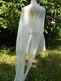 Long Bridal Scarf Ivory Chiffon, Veil Alternative Wedding Scarf, Minimalist Bridal Wrap, Soft Flowing Bride Shawl product logo