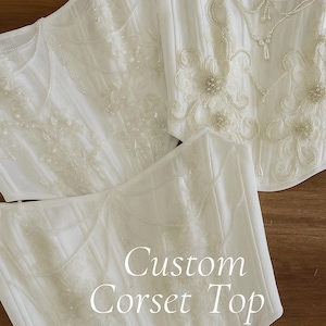 Custom Wedding Corset with Lace Appliqués | Handmade to Your Size | Decoration Included