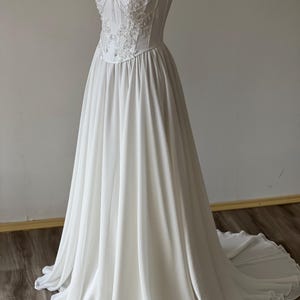 Bridal Corset and Skirt Set – Strapless Wedding Gown with Beading, Lace & Train