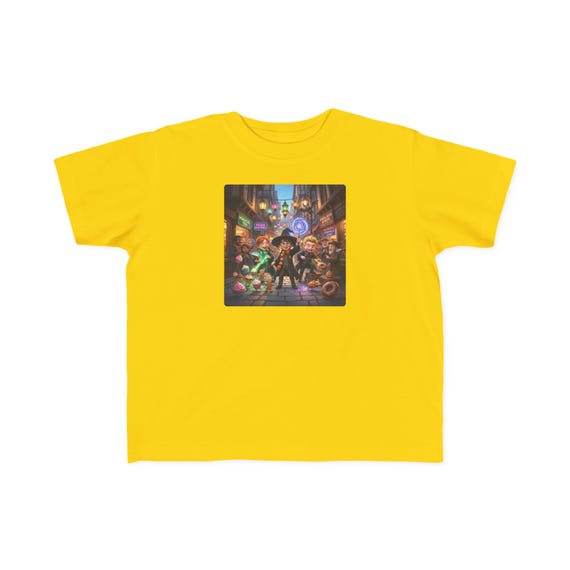 Toddler's Fine Jersey Tee | Young Wizard Friends Exploring a Magical Sweet Street Fantasy Kids Shirt
