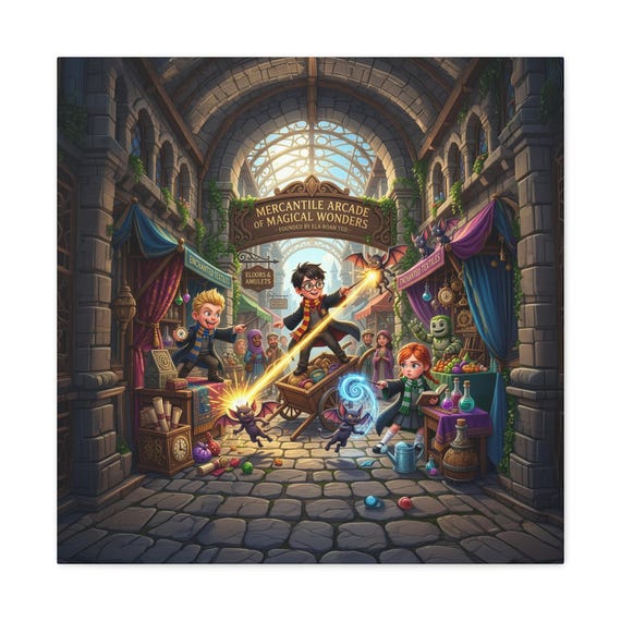 Wizard Shop Adventure Canvas | Magic Market Wall Art