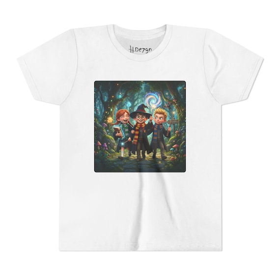 Youth Short Sleeve Tee - Magical Wizard Friends Adventure in Fantasy Forest Kids T-Shirt