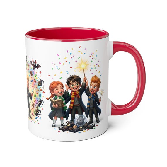 Mug | Cute Wizard Trio Celebrating Magic with Confetti Kids Fantasy Gift