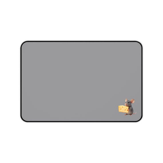 Mouse with Cheese Desk Mat | Playful Neoprene Desk Pad for Workspace