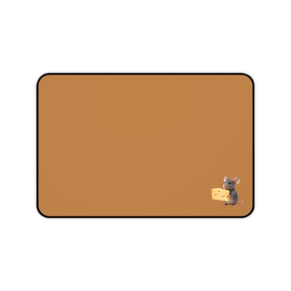 Mouse with Cheese Desk Mat | Playful Neoprene Desk Pad, Workspace Accent