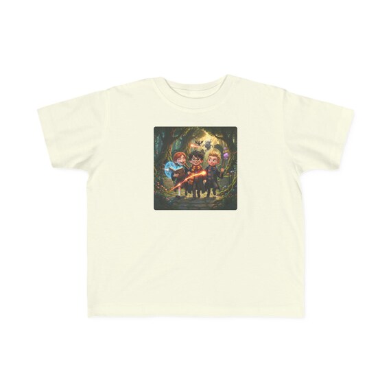 Toddler Fine Jersey Tee | Cute Wizard Students Practicing Spells in an Ancient Woods