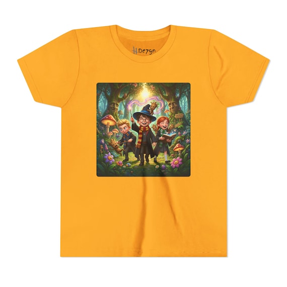Youth Short Sleeve Tee | Kids Fantasy Wizard Adventure T-Shirt - Enchanted Forest Trio