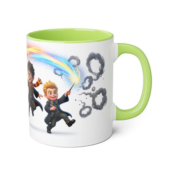 Mug | Whimsical Wizard Trio Casting Colorful Spell Fantasy Theme Kids Coffee Cup