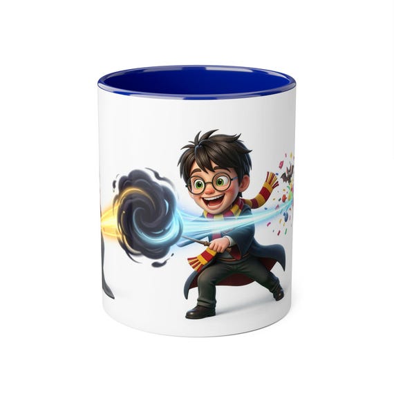 Accent Mug | Enthusiastic Wizard Boy Conjuring Mystical Spell Kids Fantasy Gift