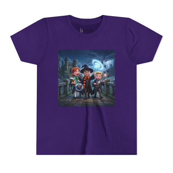 Youth T-Shirt | Adventurous Young Wizards Conjuring Magic Fantasy Kids Graphic Tee