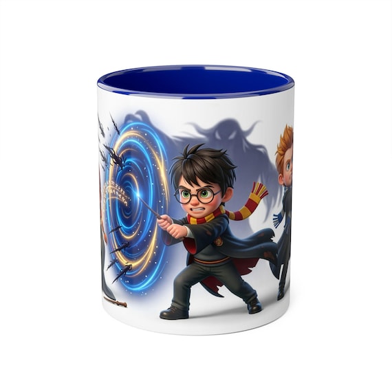 Mug | Young Wizard Casting Swirling Spell Against Shadow Forces, Magical Adventure Kids Cup