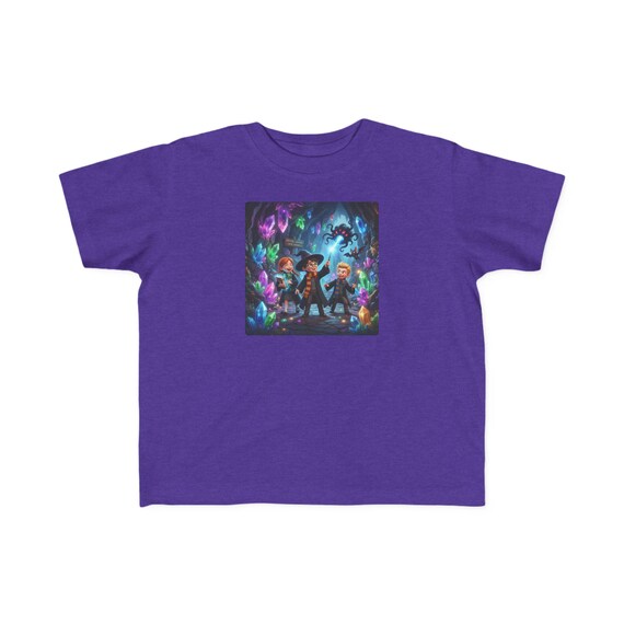 Toddler Tee | Wizard Trio Magical Adventure in Glowing Crystal Cave T-Shirt