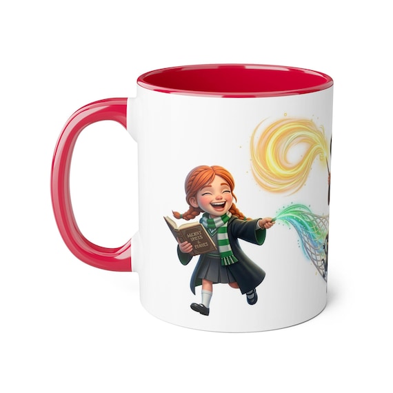 Accent Mug | Wizard Trio Mastering Ancient Pranks & Spells Kids Fantasy Cup