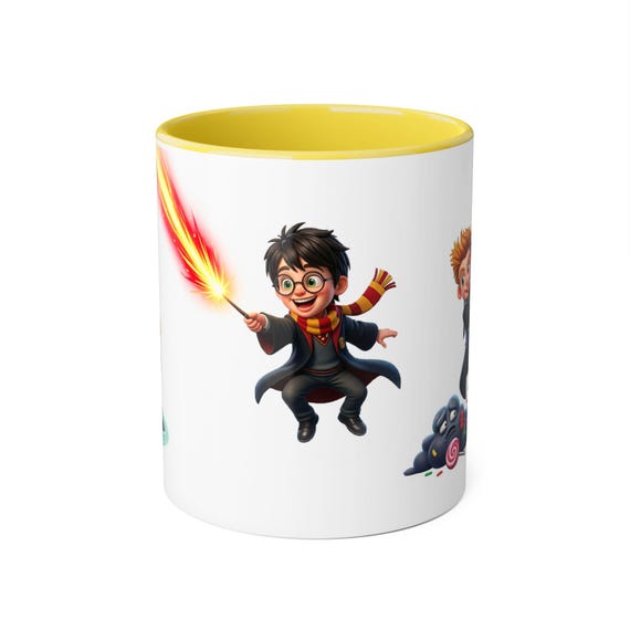 Cute Wizard Mug Kids Fantasy Cup Magical Wizard Trio Fantasy Gift for Kids Wizard Coffee Mug Cute Magic Design