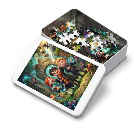 Jigsaw Puzzle | Enchanted Forest Wizard Kids Casting Spells Magical Adventure