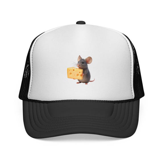 Mouse with Cheese Trucker Cap | Playful Rodent Illustration Hat