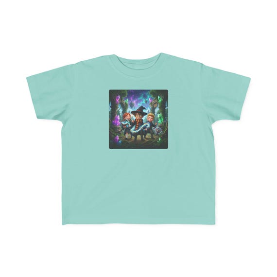 Kids T-Shirt | Young Wizard Friends Enchanted Crystal Forest Adventure Tee