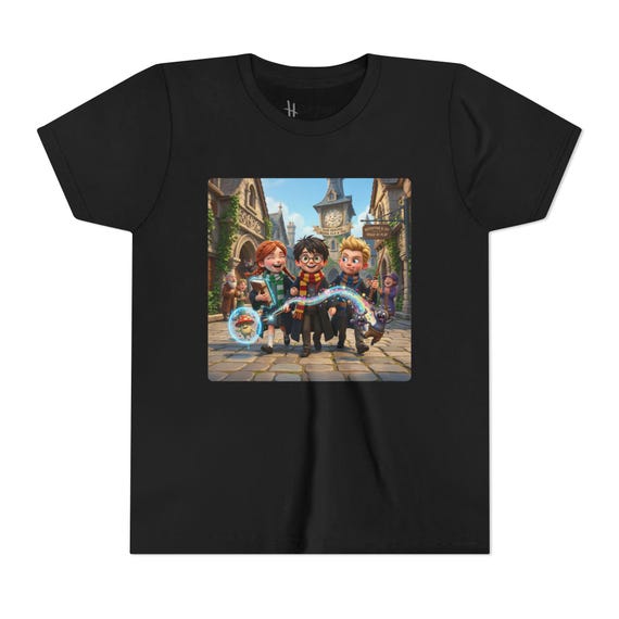 Youth Short Sleeve Tee | Magical Wizard Trio Tee - Kids Fantasy Spell Adventure Shirt for Friends