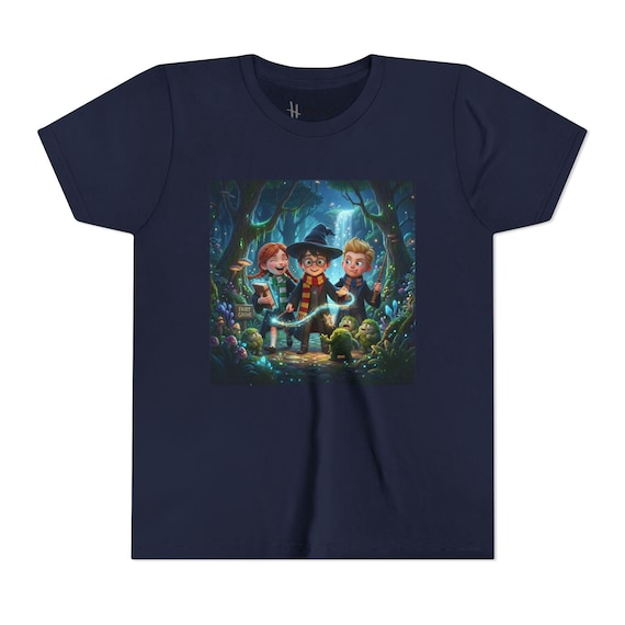 Kids Wizard Trio T-Shirt | Magical Forest Adventure Tee | Fantasy Friends Graphic Shirt
