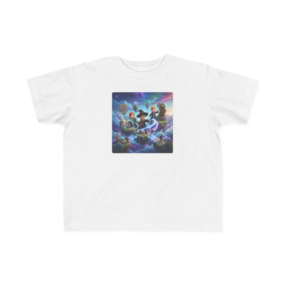 Toddler T-Shirt | Whimsical Wizard Trio Magical Adventure on Floating Islands Fantasy Top
