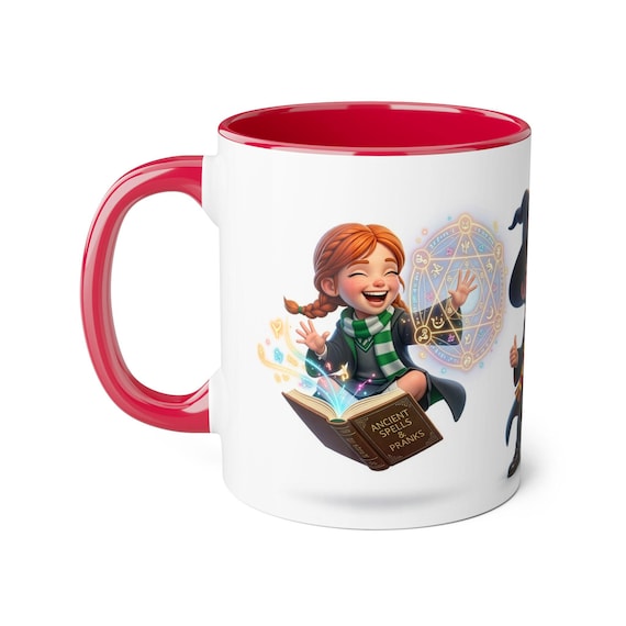 Cute Wizard Mug Kids Fantasy Cup Magical Wizard Trio Fantasy Gift for Kids Wizard Coffee Mug Cute Magic Design