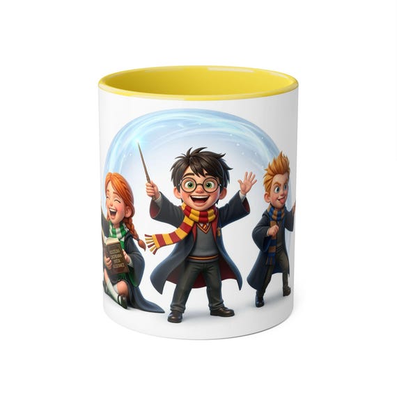 Cute Wizard Mug Kids Fantasy Cup Magical Wizard Trio Fantasy Gift for Kids Wizard Coffee Mug Cute Magic Design