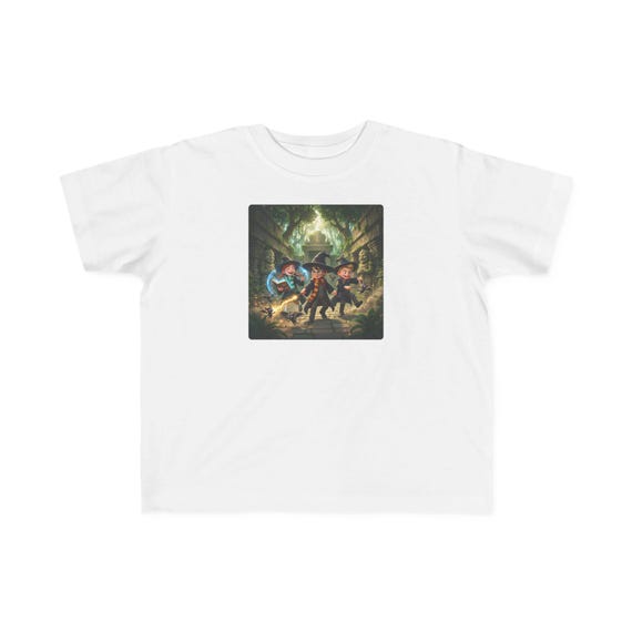 Toddler T-Shirt | Young Wizard Trio Adventure Exploring Ancient Jungle Ruins Fantasy Magic Tee