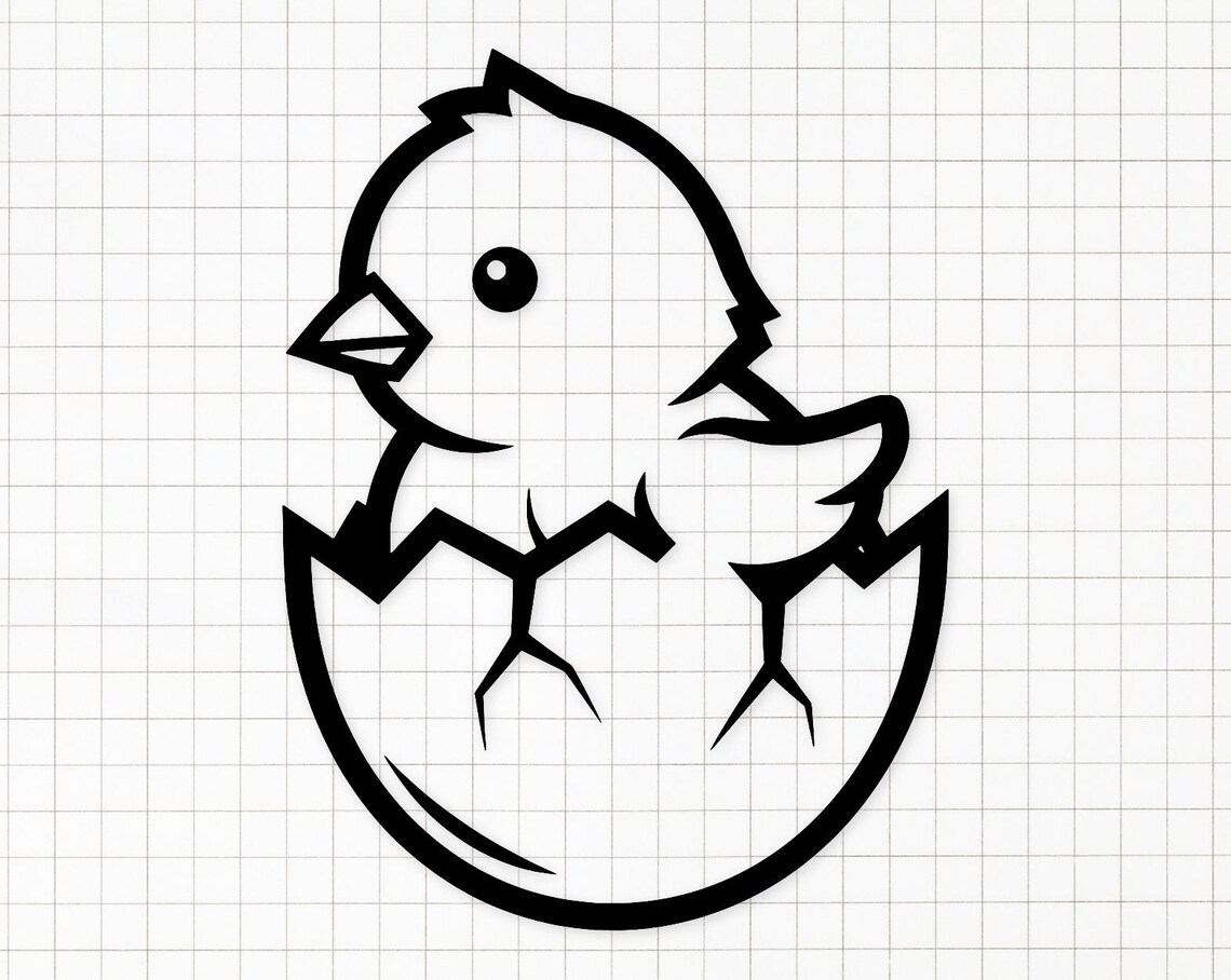 Chick in Egg Svg: Bold Hatching Design for Spring Decor - Etsy