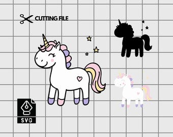 Baby Unicorn Layered SVG Cut File for Cricut Silhouette Cute Magical ...