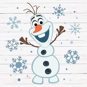 Frozen Olaf Svg, Frozen Olaf Png, Frozen Olaf Clipart Svg, Frozen Olaf Clipart Png, Snowman Svg, Snowflakes, Cricut Cut File, Digital Print