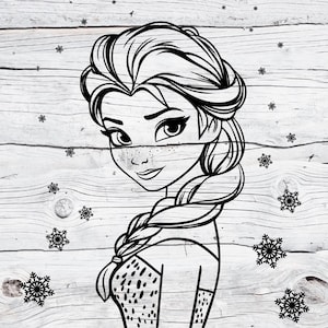 Elsa Svg, Frozen Elsa Svg, Elsa Silhouette, Frozen Flourish Svg, Elsa Laser Svg, Frozen Svg Elsa,Elsa Outline Svg, Elsa Clipart, Sublimation