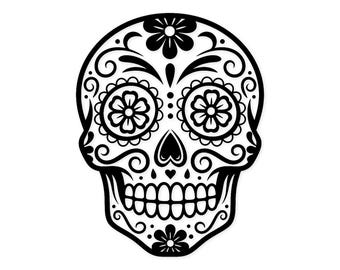 Sugar Skull Svg Png: Cut Ready Digital Design For Cricut Silhouette
