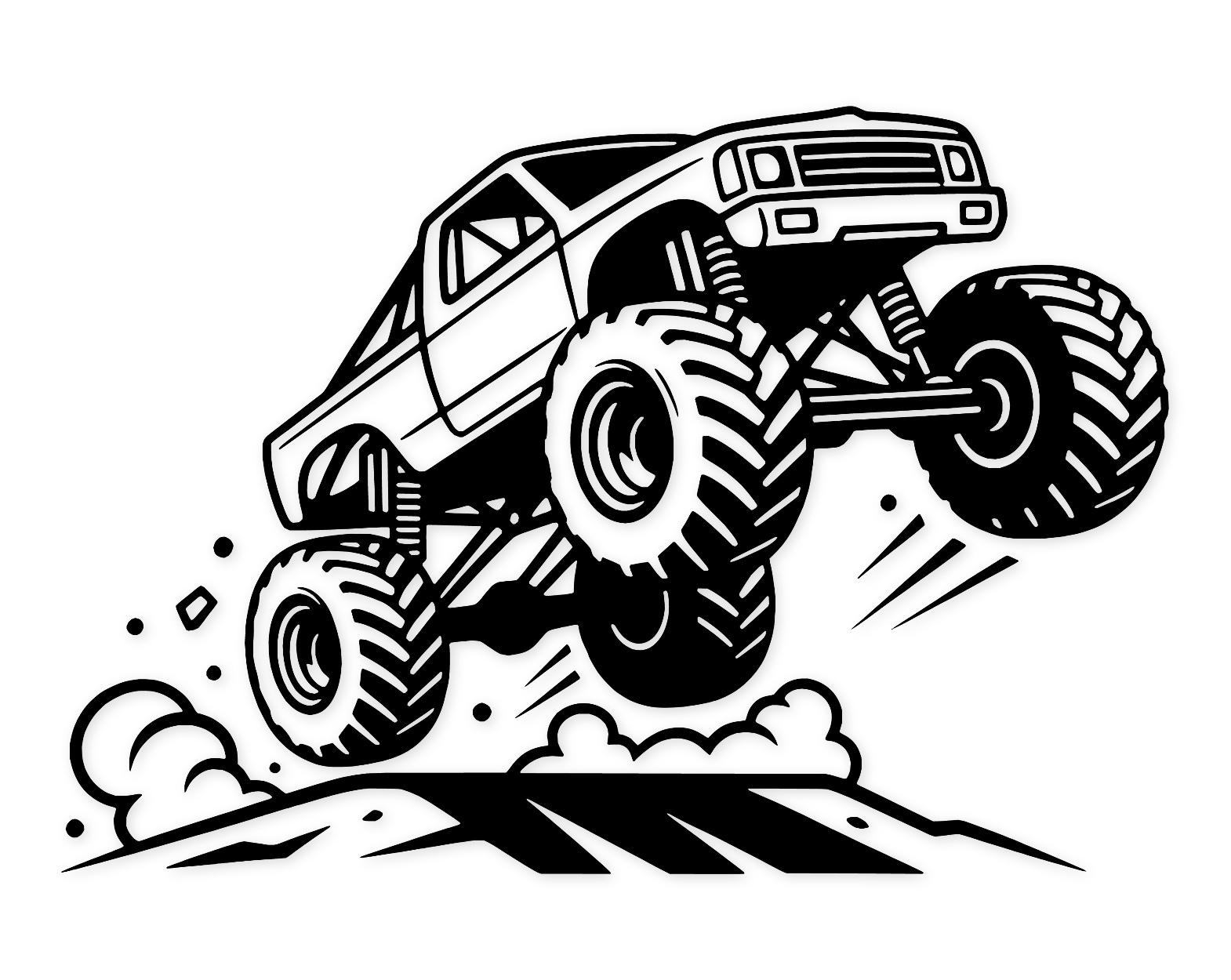 Monster Truck Jumping Ramp Svg Png: Bold Line Art for T-shirts - Etsy ...
