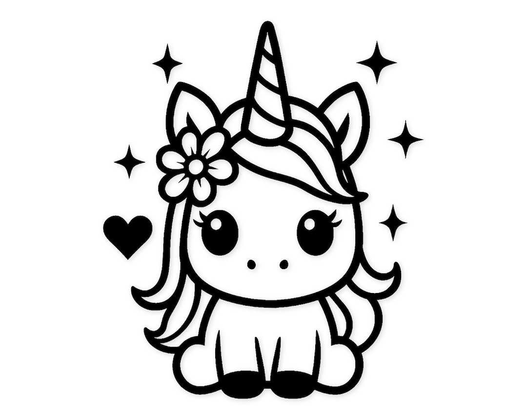Cute Unicorn Digital Design Svg Png Files for Cricut, Silhouette, and ...