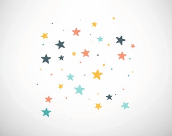 Colorful Star SVG & PNG - Vibrant Stars and Sparkles Clipart for Crafting, Party Decor, and T-Shirt Designs - Perfect for Cricut, Silhouette